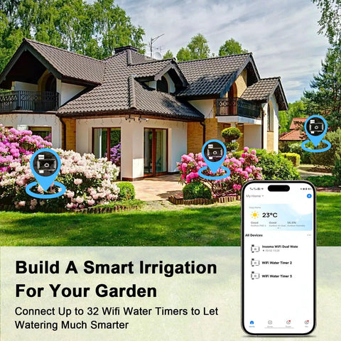 Smart Sprinkler Timer With Brass Inlet And Outlet 1 Zone Hose Faucet Controller With WiFi Hub Create Up To 20 Watering Plans app view