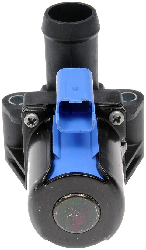 Heavy Duty Water Control Valve For Quick Engine Warm Up Direct OEM fit, featuring a black plastic body and blue connector.