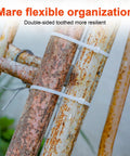 Heavy Duty 12 Inch Zip Ties With 200Lbs Tensile Strength securing metal pipes outdoors, V Shaped Toothed Double Sided Cable Ties