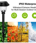 Glass Solar Lights Outdoor 8 Pack Waterproof Super Bright Pathway Lights With Auto On Off Solar Powered Stainless Steel LED