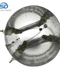 Dryer Heating Element And Housing Assembly Replacement Kit For DIY Pros 240V 5000W Fits Model Specific Dryers With 13 To 32 Terminal Studs Includes Housing And Complete Assembly, interior view with spiral heating coils