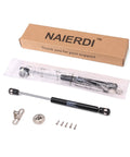 Two Pack Lift Support Gas Strut With Soft Close Hinges 150N 33Lb Lid Stay for toy boxes, cabinets, black matte finish