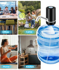 5 Gallon USB Rechargeable Portable Water Pump For Water Jugs With Auto Stop And Silicone Caps Ideal For Home Office Camping And Travel Black No Fuss Setup Grab And Go Ready