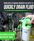 2L Vacuum Brake Bleeder Kit For One Person Operation in use with automotive system, showing fluid draining process.