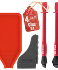 Non Stick Wood Glue Brush Silicone Applicator Kit With Comb Squeegee And Tray Reusable Silicone Glue Brushes for arts and crafts.