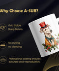 Mug with dog illustration demonstrating vivid colors using Budget Friendly Sublimation Paper 8.5x14 Inches, 200 Sheets With Silicone Paper