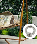 Garden swing chair with embroidered pillows featuring inset of 10 Pieces Stainless Steel Lifting Eye Nuts M4 Threaded Ring Shaped Eye Bolts with 19mm Outer Diameter and 10.6mm Inner Ring, 4.1mm Thick, 8.4mm Base, Pack Of 10