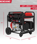 8,200 Watt Dual Fuel Portable Generator With 322cc OHV Engine, CO Sensor, dimensions 26x20.5x23.7 inches