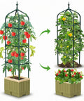 All-in-One Raised Garden Bed Planter Box With Trellis, 71 Inch Self-Watering Tomato Planter For Climbing Vegetables And Plants