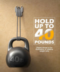 Heavy Duty Drywall Picture Hangers And Claw Hooks, 20 Piece Heavy Hitters, Quick Press Tool Free Install, Solid 40 Lb No Damage Wall Mounts For No Sweat Gallery Setup, showing weight limit of 40 lbs.
