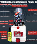 12V DC Double Acting 4 Quart Hydraulic Pump For Dump Trailer With Remote Controller Poly Reservoir Be Beefy Power Unit With Gravity Down And Power Down Modes