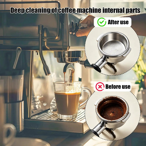Espresso Machine Cleaning And Maintenance Kit With 2 Silicone Backflush Discs 4 Water Filters 12 Cleaning Tablets And A Silicone Sealing Ring For Daily Care Of Ninja Luxe Espresso Machines. Before and after espresso portafilter cleaning