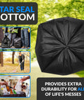 Beefed Up 95 Gallon Black Trash Bags With Twist Ties 68 Count 60x66 Inches Leak Proof Star Seal For Serious Residential Cleanup