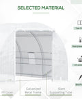 Walk-In 20 Ft Long By 10 Ft Wide By 7 Ft High Greenhouse With Zippered Door And 8 Mesh Windows, Galvanized Steel Frame shown