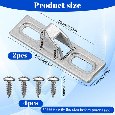 2 Pcs Sliding Door Latch Replacement Kit For Sliding Glass Doors, Screen Doors, And Patio Gates With Mounting Screws