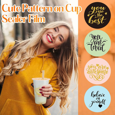 Two Roll Cup Sealer Film Sealing Machines 90-105 Mm Fits 16 Oz Cups Bubble Tea Coffee Juice Soda Cafes Restaurants