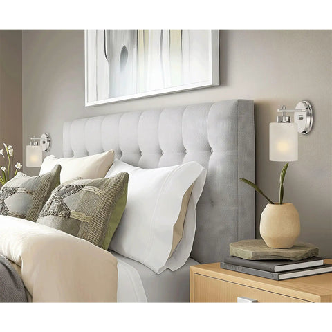 Modern bedroom with Dope Frosted Glass Pendant Shades Set Of 3 For Bathroom Vanity And Chandelier Upgrade, wall-mounted design