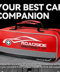 General Medi 127-piece roadside emergency kit bag, red with gray base and carrying handles.