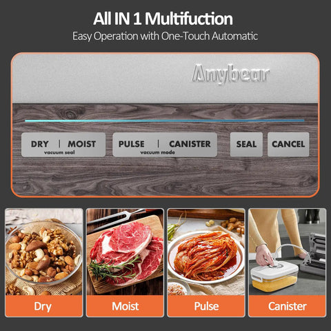 Control panel of Vacuum Sealer Machine All In One With Wide Seal For Food Storage 90kPa 120W Power Built In Cutter