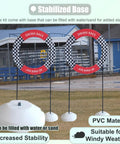 Outdoor Drone Obstacle Course Kit For Drones Up To Sixty Cm For League Racing And Beginner Pilots, checkered PVC air rings