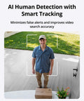 Delivery person detected by 2K HD Outdoor Lantern Camera with Wi Fi, Wall Light Cam, Pan and Tilt, Human Detection feature.