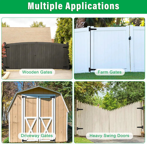 Heavy Duty Gate Hinges 1000 Lbs Reinforced Steel Strap Hinges For Farm And Driveway Gates 2 Pack Prevent Sagging Fits Wooden And Fence Gates 6mm Solid Steel on wooden gates