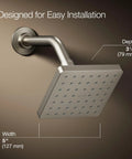 Parallel Single Function Showerhead With 1.75 GPM Flow, 5 Inch Diameter, shown installed with Katalyst Spray Technology