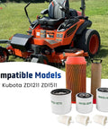 Heavy Duty Filter Kit For Kubota ZD1211 ZD1511 Direct Replacement With OEM Numbers shown near tractor