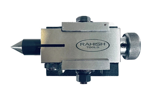 Top view of Beefy Adjustable Single Bolt Lathe Tailstock for 3In and 4In Rotary Tables, heavy duty cast iron with EN31 center.
