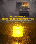 Premium 60 Led Amber Beacon Mini Strobe Light For Forklifts And Pickup Trucks Boasting Straight Up Three Sixty Degree Glow in rain.