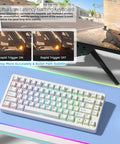 75 Percent Wireless Mechanical Keyboard With Magnetic Hall Effect Switches And A Rock Solid Aluminum Build, white with RGB lighting