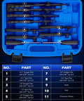 10 Piece Snap Ring Pliers Set For Internal And External Circlips With Bent And Straight Pliers Hook Pick in blue storage case.