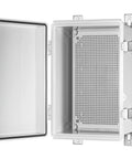 Waterproof IP67 ABS Plastic Electrical Junction Box Enclosure with Hinged Cover, Mounting Plate, Wall Brackets, Grey 11.4x7.5x5.5"