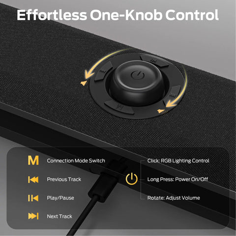 Boomin HiFi PC Speakers With Bluetooth 6.0 Dual 50mm Drivers Delivering 24W Peak Power RGB Light Bar USB C Plug And Play Gaming