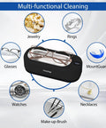 Pro Grade Ultrasonic Cleaner For Jewelry And Glasses With 48KHz Frequency 350ml Stainless Steel Tank Digital Touch Display