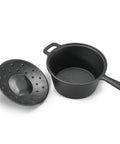 2 Qt Preseasoned Cast Iron Saucepan With Lid And Built In Handles Induction Ready For Campfire Cooking Grillin Outdoor Skillet