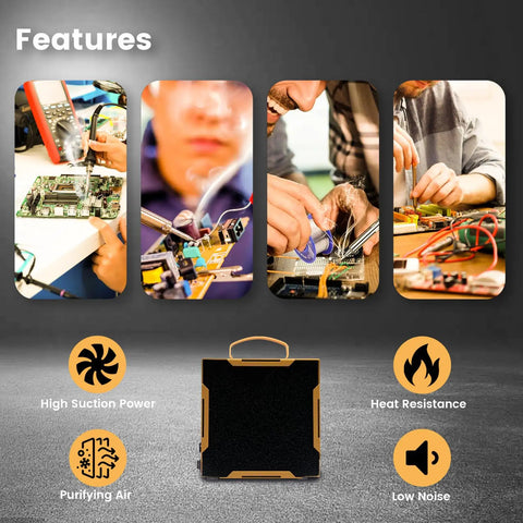Upgraded Portable Solder Fume Extractor With Removable Magnetic Flaps used in electronics soldering projects