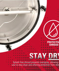 Close-up of Universal 16.5 Inch Pressure Washer Surface Cleaner Stainless Steel with protective shroud for driveways and patios.