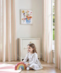 Candy Stripe Linen Curtains For Kids Room Two Panels 96 Inch Length Kid Friendly Grommet Window Treatments Light Filtering Nursery Drapes
