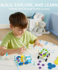 Child building with 36-In-1 Motor Robotic Kits For Kids Aged 8-13 Build 14 Motorized Models And More With This Hands-On STEM Toy Set