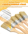 Closeup of 30 Piece Deck Oil Paint Brush Set Pro Grade with 12mm wood handles displaying metal reinforcement rivets