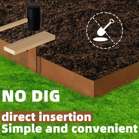 Weathering Steel Edging Kit Six Pack For Landscaping, Corten Steel Rust Patina Finish used in lawn installation