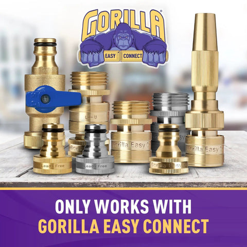 Garden Hose Repair Kit With Inline Quick Connect Fittings For Five Eighth Inch Hose Splice Kit With Male And Female Quick Connectors Includes 2 No Tool Needed Hose Clamps For Easy Leak Free Repairs components arranged on a table.