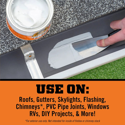 Heavy Duty Waterproof Patch And Sealant Paste That Sticks To Wet Or Dry Surfaces For A Quick No Mess Seal Of Gaps Cracks And Leaks Rubberized White Sealant 1 Lb Can Instant Water And Air Seal UV And Temperature Resistant