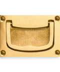 Inlaid Flush Brass Cabinet Handles Set Of 2, Overall 2.83 W X 1.89 H X 0.31 D Inches, Handle 2.09 W X 1.38 H X 0.24 D Inches