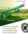 2 Inch Farm Irrigation Spray Gun For Farmland Sprinkler System With 360 Degree Adjustable Coverage Large Area Watering Replacement Nozzle Set Pro Grade Auto Rotating Sprinkler Head For Field Irrigation with aluminum alloy body and replaceable nozzles.