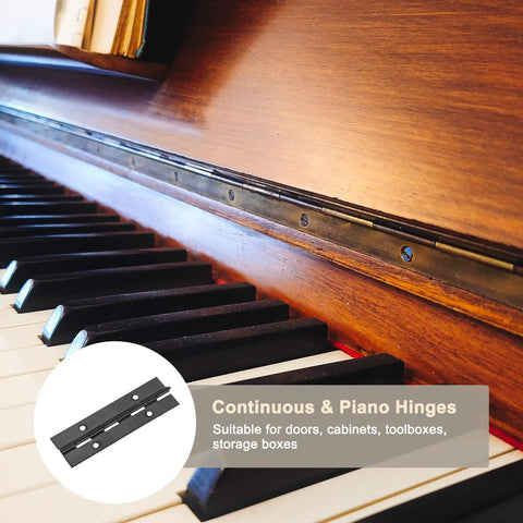 Top Shelf Heavy Duty 2 Pack 4 Inch Piano Hinges 304 Stainless Steel Black Continuous Cabinet Door Hinges With Pre Drilled Holes And Screws for toolboxes.