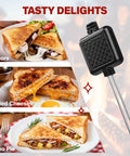 Heavy Duty Cast Iron Campfire Pie Maker Set For Camping Hobo Pie Iron For Sandwiches And Desserts 2 Pack with pie examples