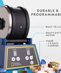 Rock Tumbler Kit With Extra Large 3 Lb Barrel, 3 Speed Motor, 9 Day Timer, Includes Rocks And Polishing Grit, Durable Design