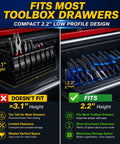 Low Profile 24 Slot Pliers Organizer Rack With Magnetic Base For Toolbox Drawers 2 Pack Tool Drawer Organizer in use